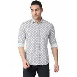 Basics Grey Slim Fit Printed Shirt-picture-28
