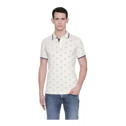 Basics Light Beige Printed Polo T-Shirt-picture-11