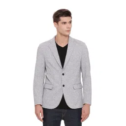 Basics Light Grey Comfort Fit Notched Lapel Blazer-picture-16