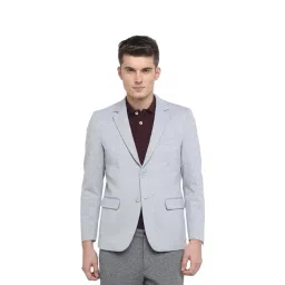 Basics Light Grey Full Sleeves Notched Lapel Blazer-picture-10