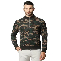Basics Men Camouflage Open Front Jacket with Embroidered-picture-20