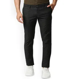 Basics Men Checked Relaxed Straight Leg Tapered Fit Trousers-picture-42