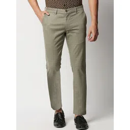 Basics Men Checked Tapered Fit Cotton Trousers-picture-11