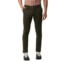 Basics Men Mid-Rise Flat-Front Cotton Tapered Fit Chinos Trousers-picture-33