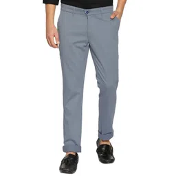 Basics Men Mid-Rise Flat-Front Cotton Tapered Fit Trousers-picture-28