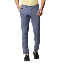 Basics Men Tapered Fit Chinos Mid-Rise Cotton Casual Trousers-picture-11