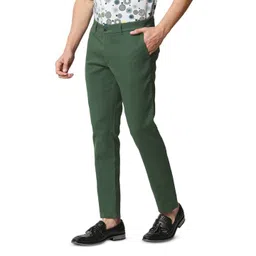 Basics Men Tapered Fit Chinos Mid-Rise Cotton Casual Trousers image 3