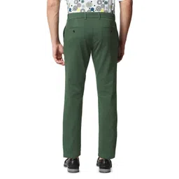 Basics Men Tapered Fit Chinos Mid-Rise Cotton Casual Trousers image 2