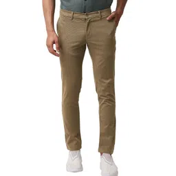 Basics Men Tapered Fit Chinos Mid-Rise Denim Casual Trousers-picture-38