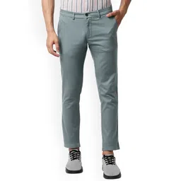 Basics Men Tapered Fit Cotton Stretch Trousers-picture-27