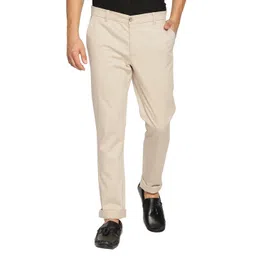Basics Men Tapered Fit Mid-Rise Cotton Casual Trousers-picture-28