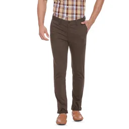 Basics Men Tapered Fit Mid Rise Cotton Chinos Trousers-picture-16