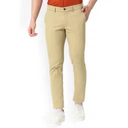 Basics Men Tapered Fit Mid-Rise Cotton Trousers-picture-40