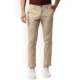 Basics Men Tapered Fit Mid-Rise Cotton Trousers-picture-35