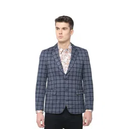 Basics Navy Check Notched Lapel Blazer-picture-25