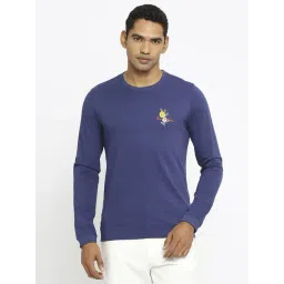 Basics Navy Cotton Muscle Fit Printed T-Shirt-picture-39