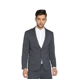 Basics Navy Full Sleeves Notched Lapel Blazer-picture-43