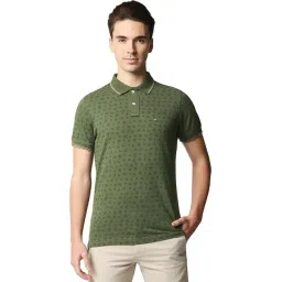 Basics Pale Rosette Cotton Muscle Fit Printed Polo T-Shirt-picture-43