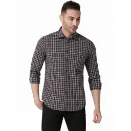 Basics Purple Slim Fit Checks Shirt-picture-14