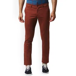 Basics Syrah Men Tapered Fit Mid-Rise Cotton Stretch Chinos Trousers-picture-17