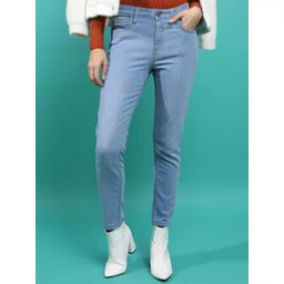 basics by tokyo talkies Tokyo Talkies Women Blue Skinny Fit Clean Look Stretchable Jeans-picture-16