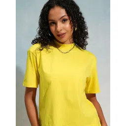basics by tokyo talkies Tokyo Talkies Women High Neck Solid Crop T-shirt-picture-15