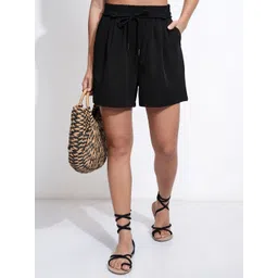 basics by tokyo talkies Tokyo Talkies Women Solid Highrise Bermuda Shorts-picture-19