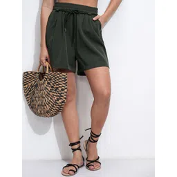 basics by tokyo talkies Tokyo Talkies Women Solid Highrise Bermuda Shorts-picture-33