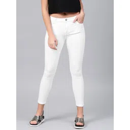 basics by tokyo talkies Tokyo Talkies Women White Super Skinny Fit Mid-Rise Clean Look Jeans-picture-24