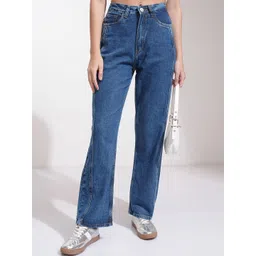 Basics By Tokyo Talkies Women Cotton Straight Fit High-Rise Jeans image 1