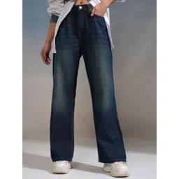 Basics By Tokyo Talkies Women Flared High-Rise Light Fade Jeans-picture-33