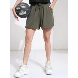 Basics By Tokyo Talkies Women Regular Fit Mid-Rise Shorts-picture-18