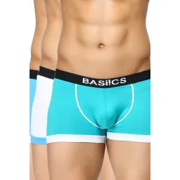 BASIICS by La Intimo Blue Mid Rise Trunks (Pack of 3)-picture-39