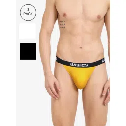 BASIICS by La Intimo Multi-Color Blended Relaxed Fit Solid Thongs (Pack Of 3)-picture-24