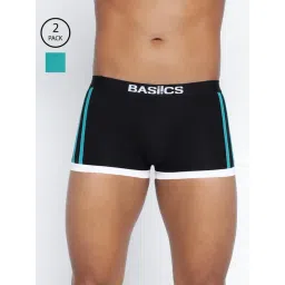 BASIICS by La Intimo Multi-Color Blended Relaxed Fit Striped Trunks (Pack Of 2)-picture-20