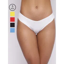 BASIICS by La Intimo Multi-Color Relaxed Fit Solid Panties (Pack Of 5)-picture-30