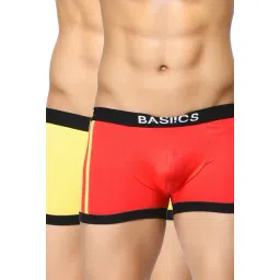 BASIICS by La Intimo Red & Yellow Striped Trunks (Pack of 2)-picture-48