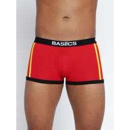 BASIICS by La Intimo Red Blended Relaxed Fit Striped Trunks-picture-42
