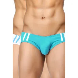 BASIICS by La Intimo White & Blue Striped Briefs (Pack of 2)-picture-12