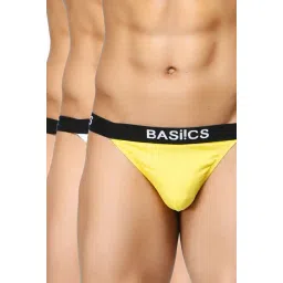 BASIICS by La Intimo Yellow Comfort Fit Briefs (Pack of 3)-picture-19