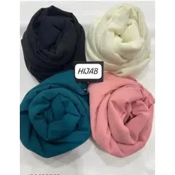 basket365 Solid Georgette Women Black, White, Pink, Dark Green Scarf, Stole-picture-15