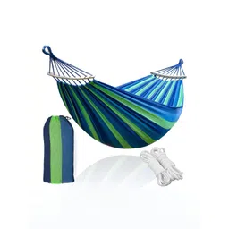 Baskety Blue & Green 2-Person Hammock Beach Swing With Hardwood-picture-13