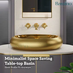 Bassino Art Wash Basin Countertop, Tabletop Ceramic Bathroom Sink/Basin EU-028 Table Top Basin image 2