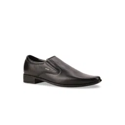 Bata Men Black Solid Leather Formal Slip-Ons-picture-16
