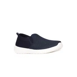 Bata Men Navy Blue Woven Design Slip-On Sneakers-picture-36