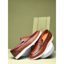 Bata Men PU Round Toe Comfort Insole Slip-On Loafers-picture-36