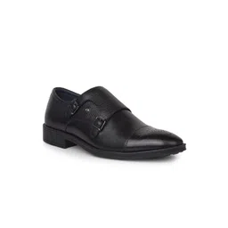 Bata Men Textured Leather Formal Monk Shoes-picture-34