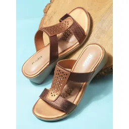 Bata PU Party Wedge Sandals with Laser Cuts-picture-35