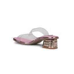 Bata Red Womens Block Sandals Heels image 4