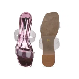 Bata Red Womens Block Sandals Heels image 5